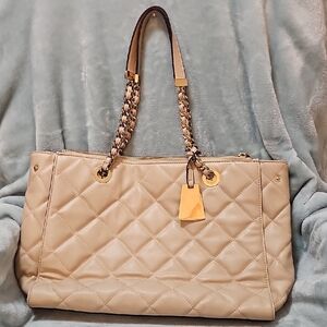 Aldo Beige Quilted Shoulder Bag